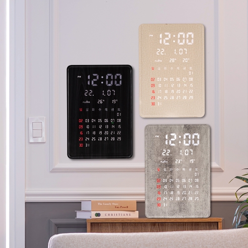 플라이토 그랜드 캘린더 대형 인테리어 LED 벽시계 35cm