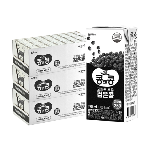 [콩앤콩] 콩앤콩 고칼슘 두유 검은콩 190ml 72팩