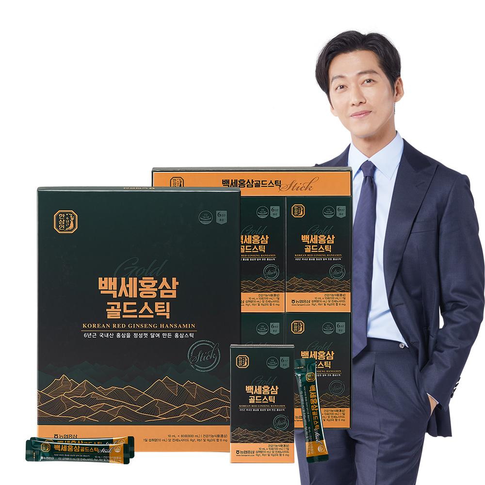 [한삼인] 백세홍삼 골드스틱 60포(쇼핑백 포함)