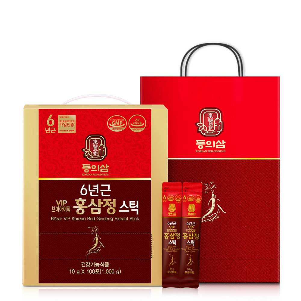 동의삼 6년근 VIP 홍삼정스틱 100포 (쇼핑백)