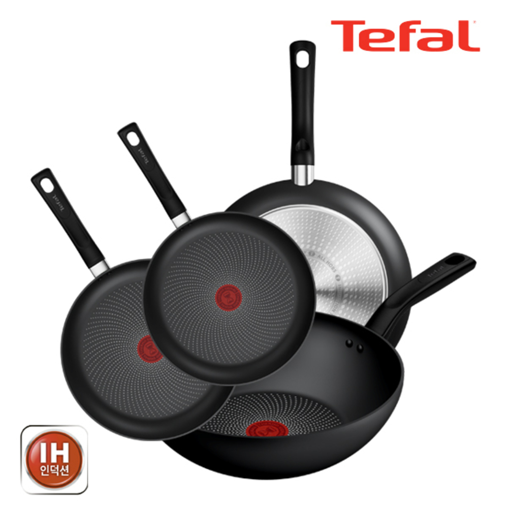 테팔 인덕션 티타늄 델리시오 4종세트 (프라이팬 22cm + 24cm + 28cm + 볶음팬 28cm)
